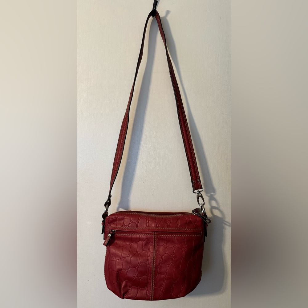 Tignanello Red Leather Crossbody Bag